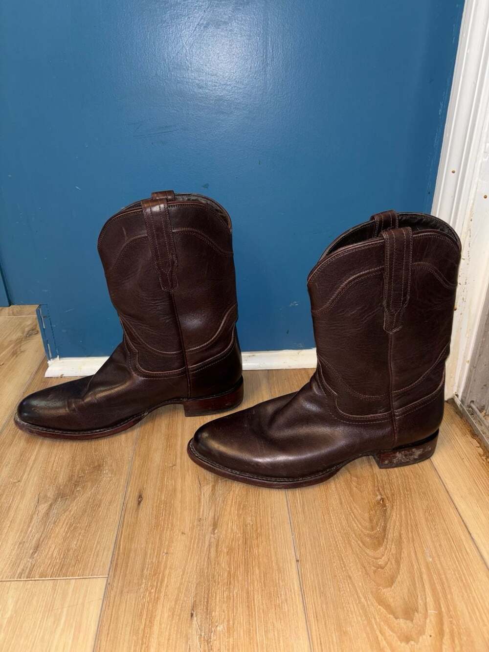 Tecovas The Earl Men's Roper Cowboy Boots in Bourbon Calfskin Leather - Picture 5 of 10